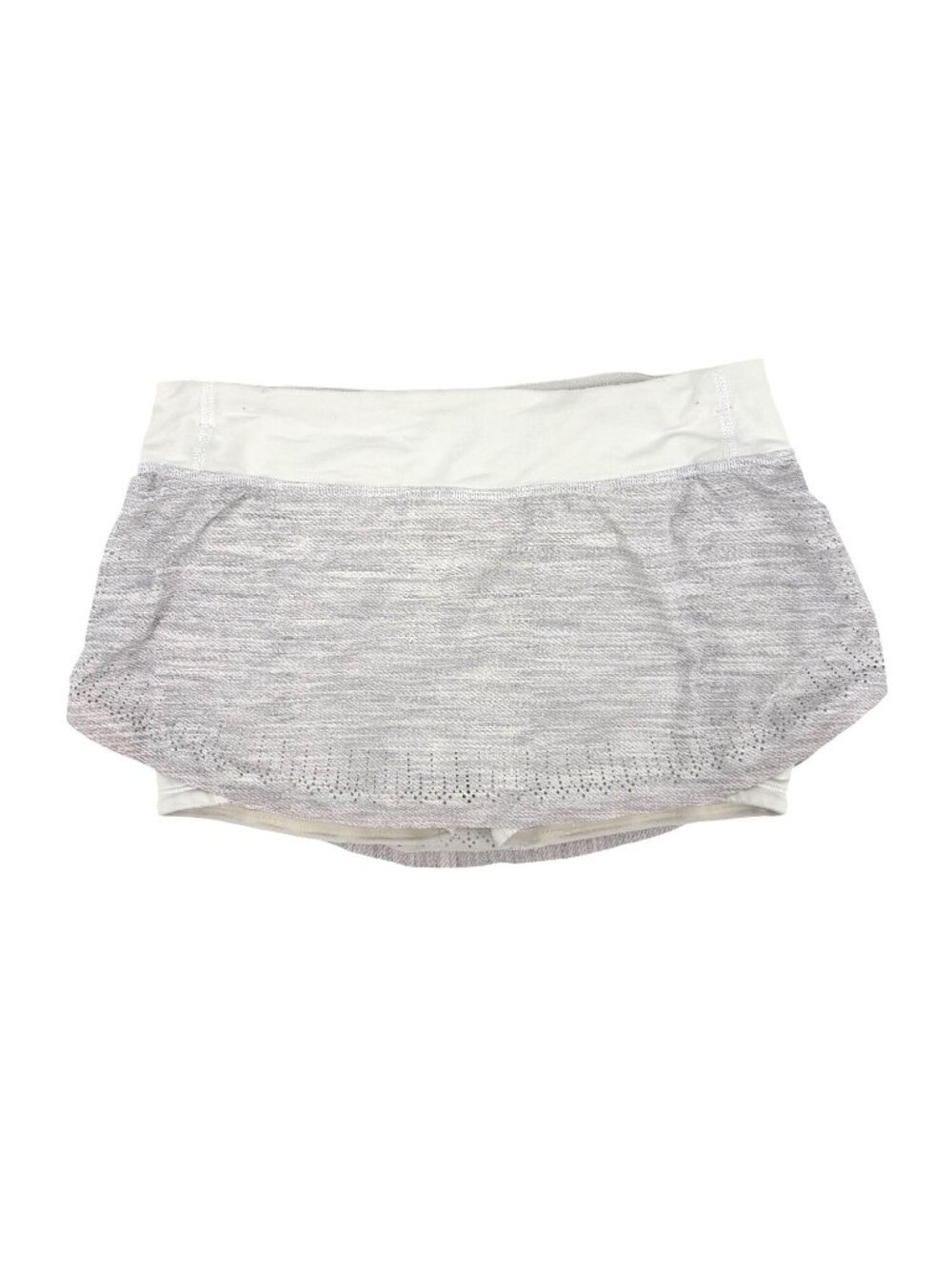 Lululemon Run Light As Air Lined Skirt Womens 4 Gray White Athleisure Preppy - Picture 1 of 8